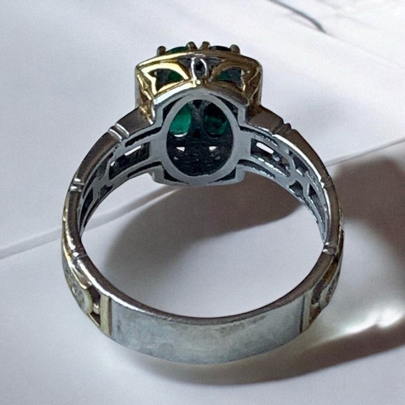 MICHAEL VALITUTTI Gems En Vogue Emerald Cluster Vermeil Woman’s Ring Jewelry - Picture 7 of 10